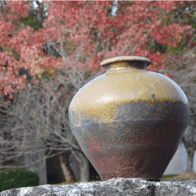 Echizen Ware, natural glazed jar